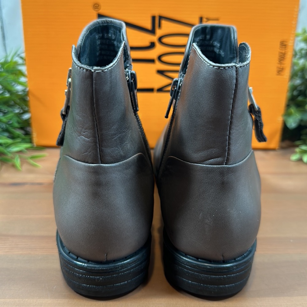 Miz Mooz Lucy Ruched Leather Medium Ankle Boots - Picture 7 of 13